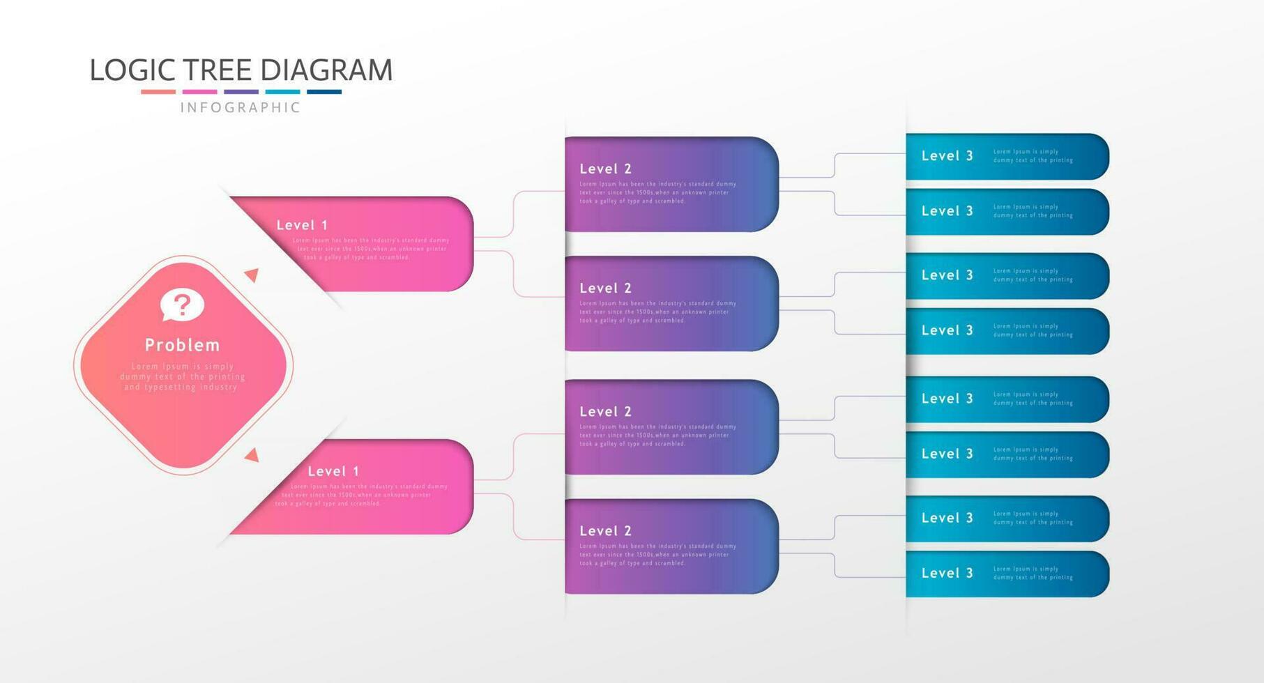 Logik Baum Diagramm Infografik Vorlage mit Design Elemente vektor