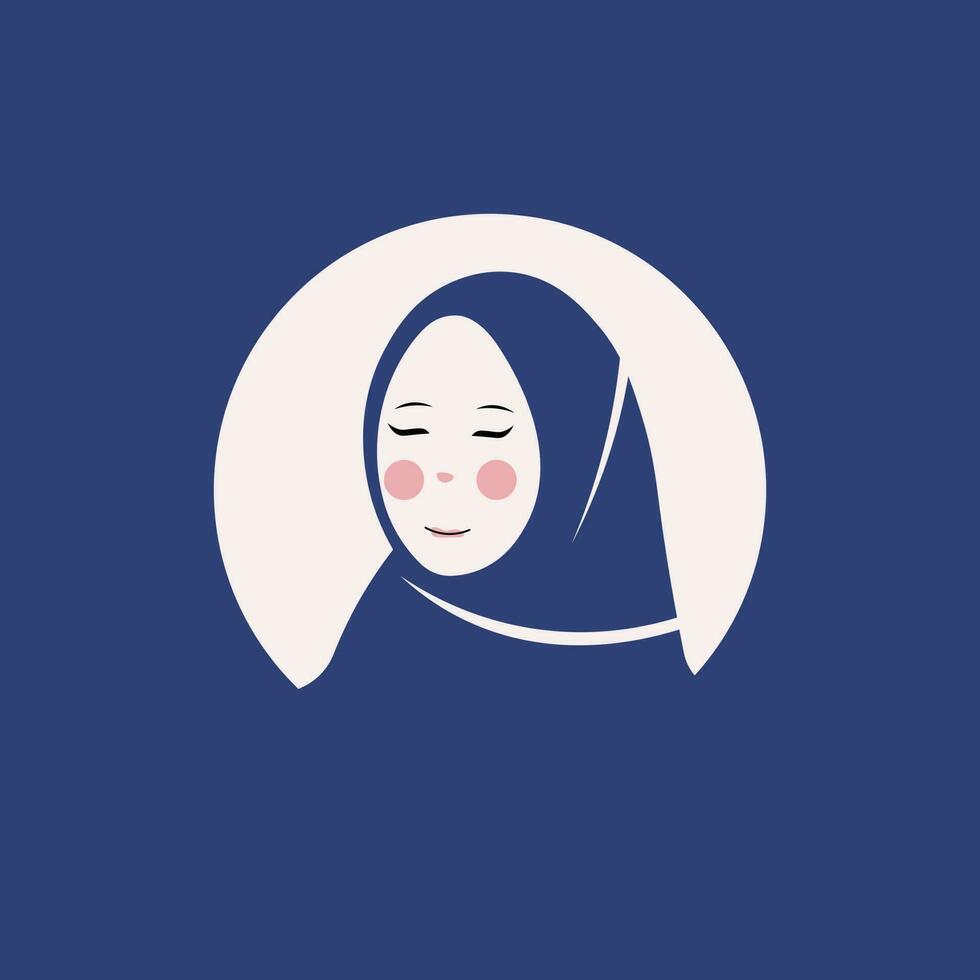 Muslim Frau Logo Vorlage Design Vektor