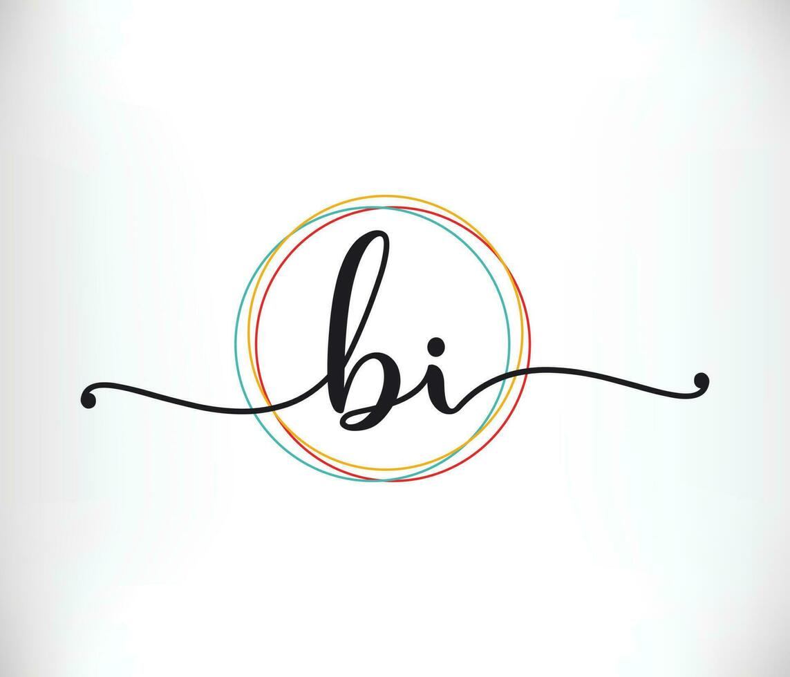 första bi feminin logotyp design, lyx feminin brev logotyp vektor