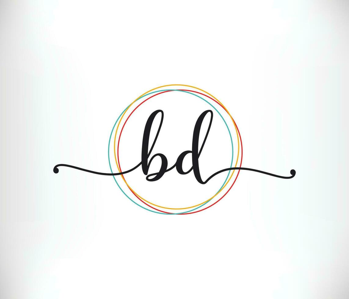Initiale bd feminin Logo Design, Luxus feminin Brief Logo vektor