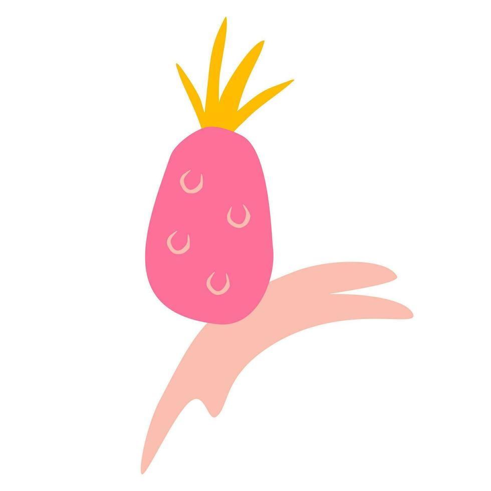 ananas. sommar frukter, för en friska och naturlig liv. begrepp och sammansättning för vykort, affischer, bakgrund, skriva ut, banderoller. vektor hand dra illustration isolerat på vit bakgrund.