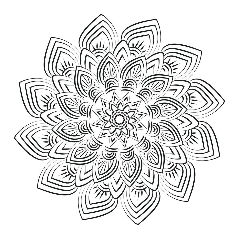 vektor abstrakt mandala mönster. mandala retro hand dragen för skriva ut eller använda sig av som affisch, kort, flygblad, klistermärke eller tatuering