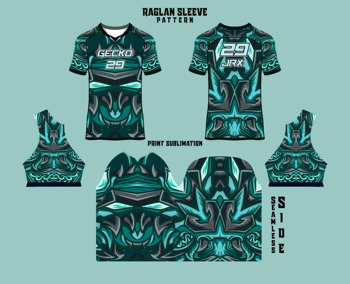 Sublimation gedruckt Raglan Ärmel Jersey Kit vektor