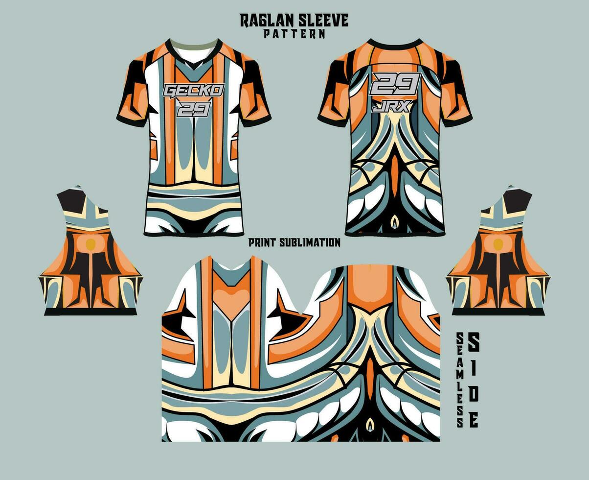 Sublimation gedruckt Raglan Ärmel Jersey Kit vektor