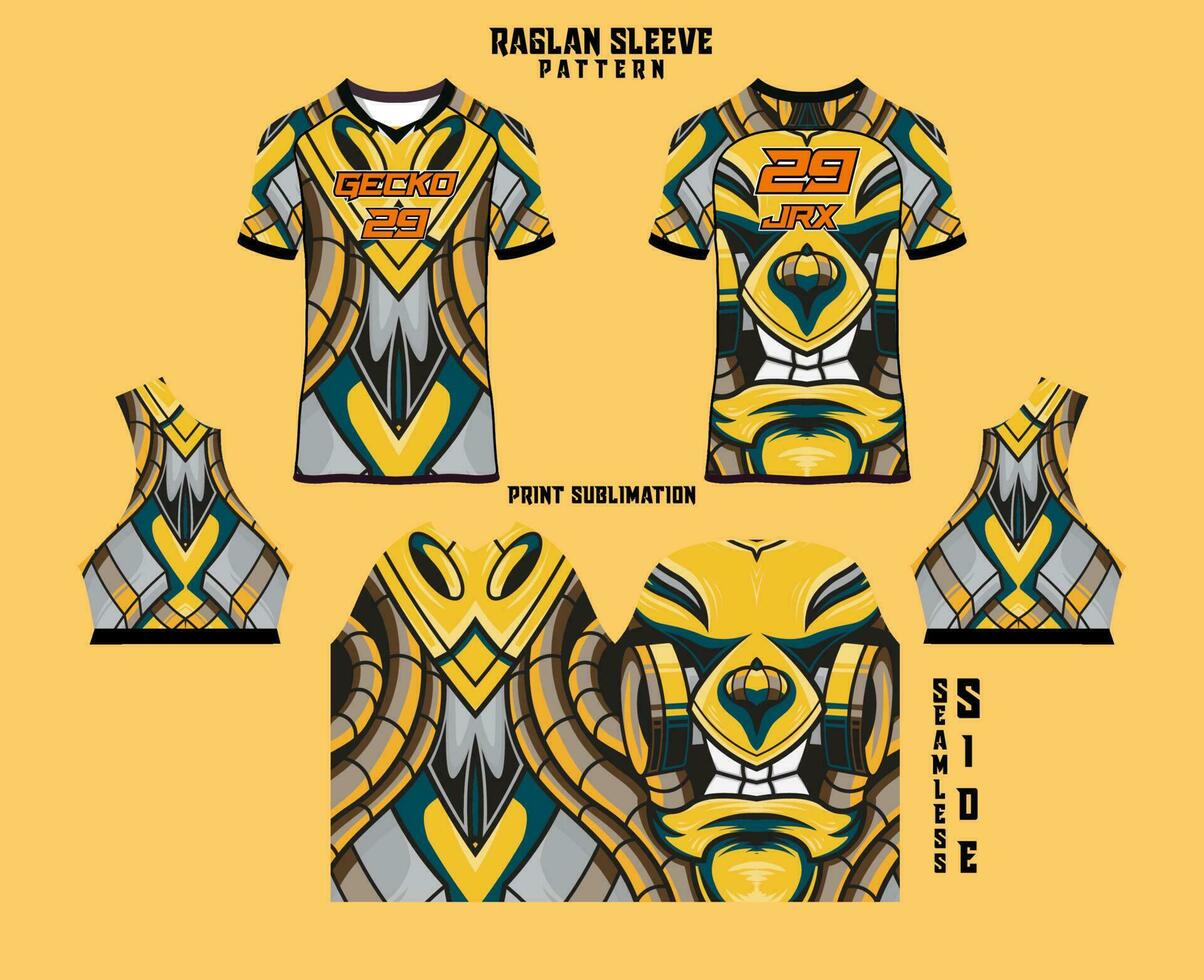 Sublimation gedruckt Raglan Ärmel Jersey Kit vektor