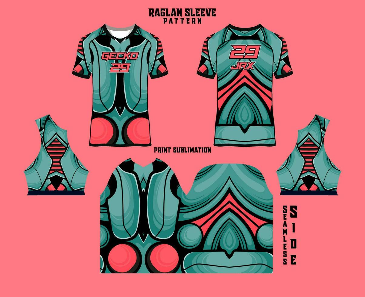 Sublimation gedruckt Raglan Ärmel Jersey Kit vektor