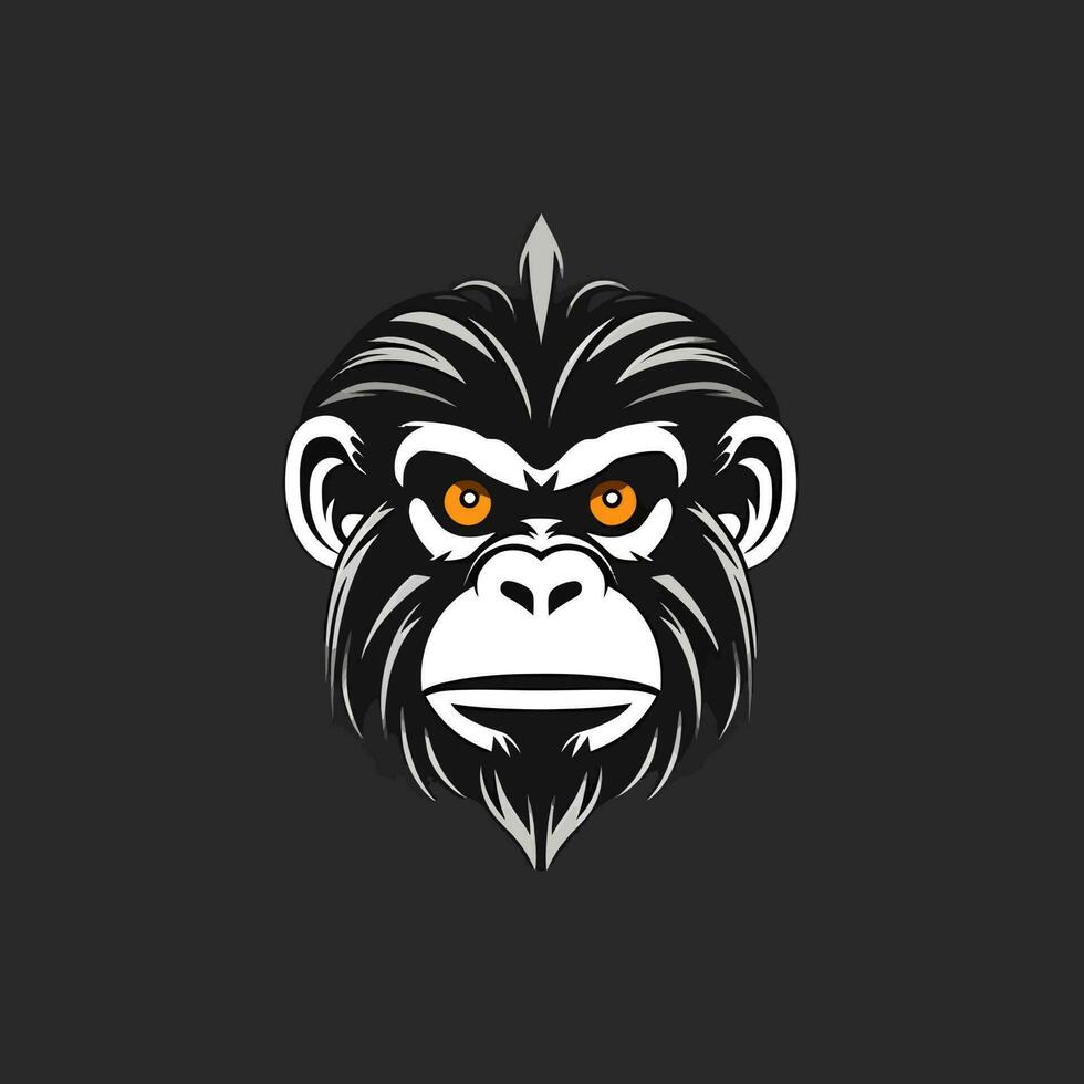 apa huvud logotyp vektor - gorilla varumärke symbol