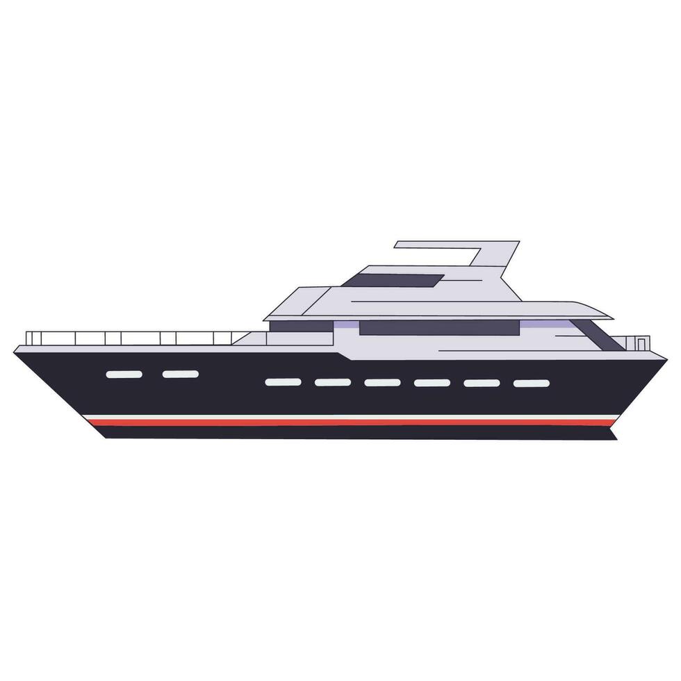 Yacht isolerat illustration i platt Metod vektor