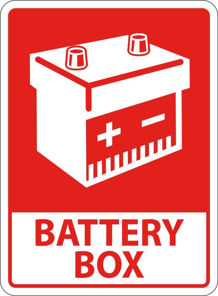 Symbol Batterie Zeichen Batterie Box auf Weiß Hintergrund vektor