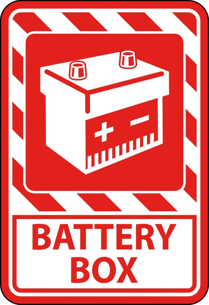 Symbol Batterie Zeichen Batterie Box auf Weiß Hintergrund vektor