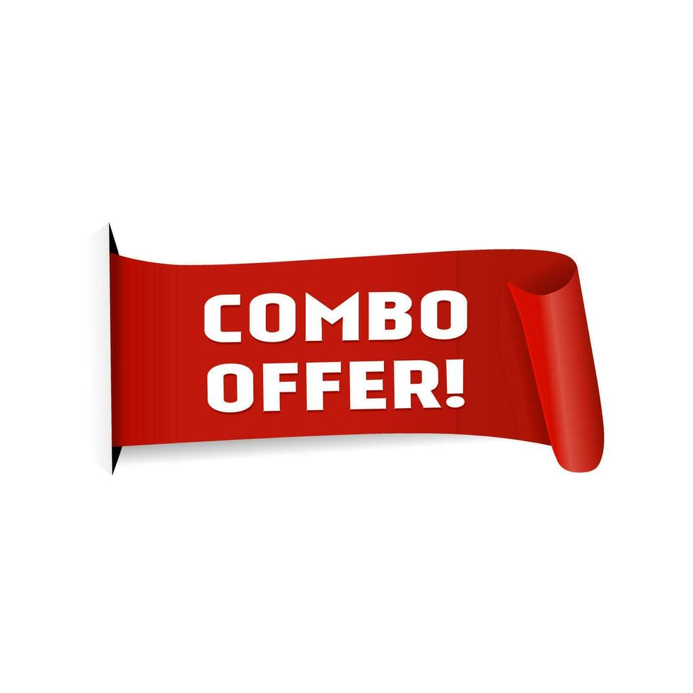 Combo Angebot Banner, rot Band Design auf Weiß Hintergrund, Vektor. vektor