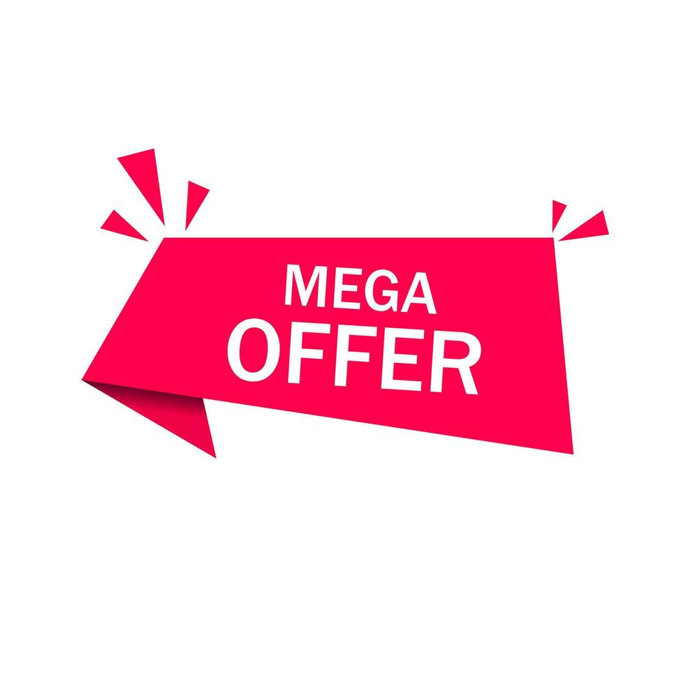 Mega Angebot Banner Vorlage auf Weiß Hintergrund. eben Vektor Symbol Design.