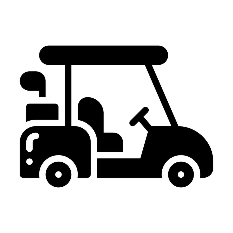 golf vagn glyf stil ikon, vektor ikon kan vara Begagnade för mobil, ui, webb