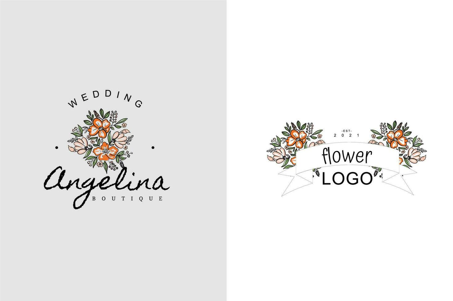 minimalistisk blomma logotyp packa vektor