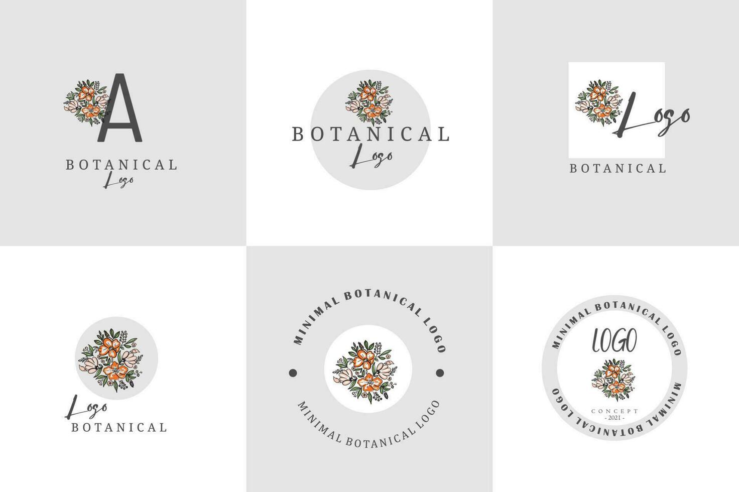 minimalistisk blomma logotyp packa vektor