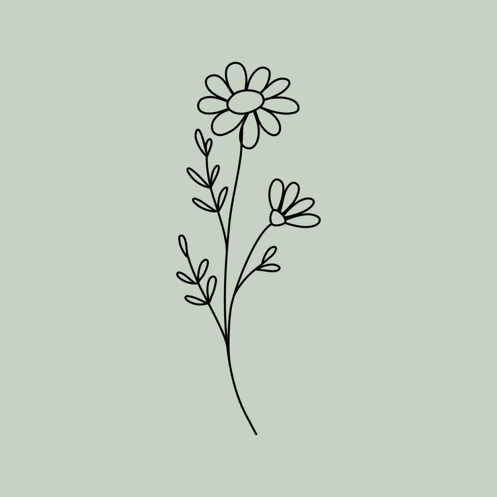 Strichzeichnungen Blumen vektor