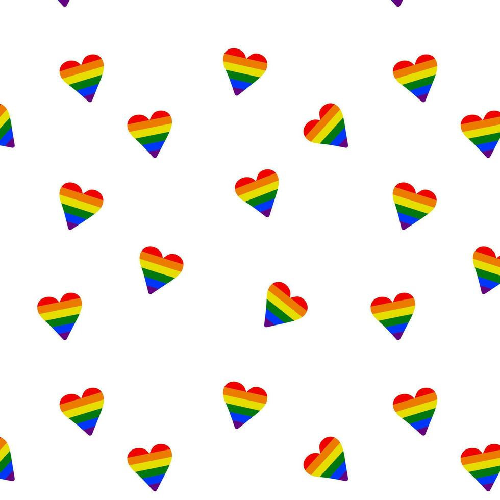 Muster auf transparent Hintergrund mit Herzen im lgbt Flagge Farben. Gleichberechtigung und Selbstbestätigung. vektor