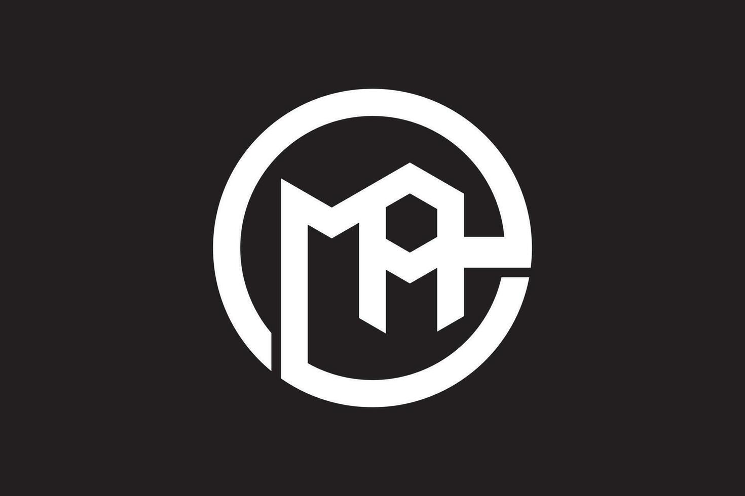 m en brev vektor logotyp abstrakt. kreativ abstrakt brev ma logotyp. ma första logotyp länkad cirkel monogram. brev ma logotyp monogram vektor design begrepp mall symbol