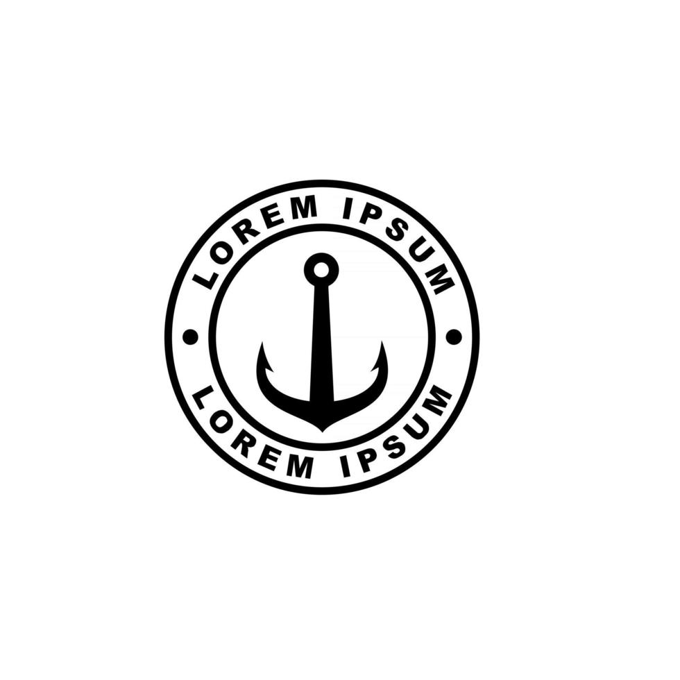 premium enkel ankare vektor logo ikon nautisk maritim illustration symbol design