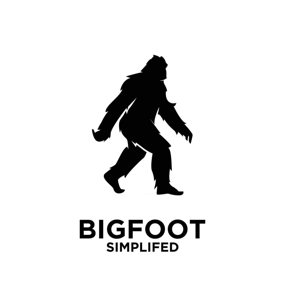 Premium Big Foot Yeti Vektor schwarz Logo Symbol Illustration Design