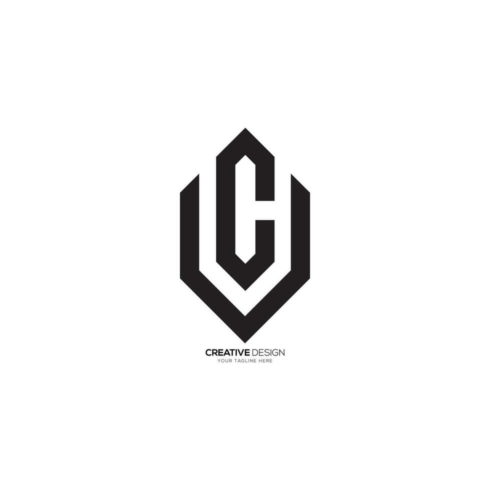 modern brev vc eller CV linje konst unik minimalistisk kreativ monogram logotyp. CV logotyp. vc logotyp vektor