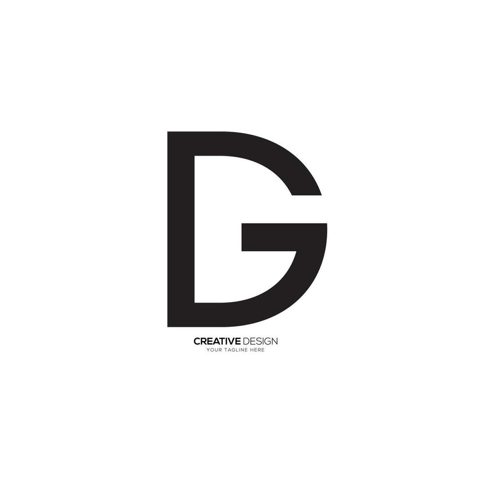 einfach Linie Kunst Brief dg kreativ Kunst Monogramm einzigartig Logo. dg Logo. gd Logo vektor