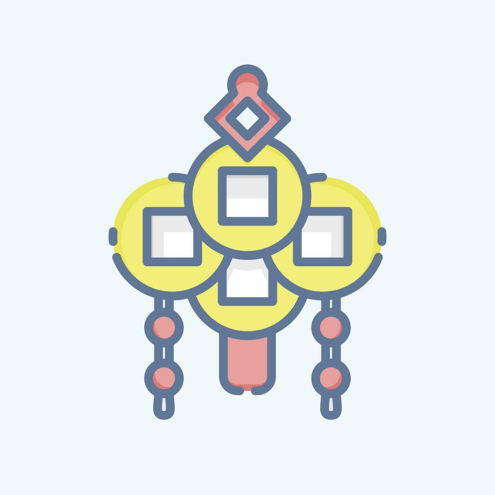 Symbol Amulett. verbunden zu Chinesisch Neu Jahr Symbol. Gekritzel Stil. einfach Design editierbar vektor