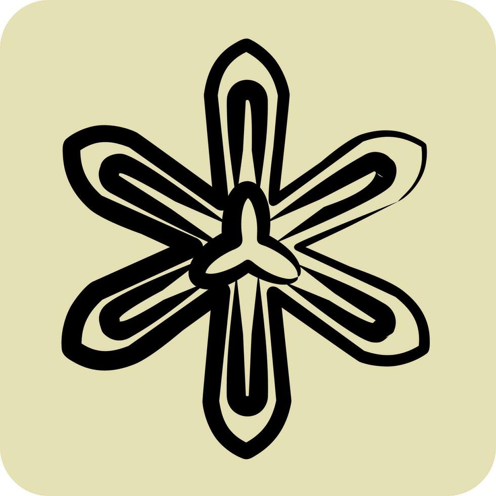 Symbol Safran. verbunden zu Blumen Symbol. Hand gezeichnet Stil. einfach Design editierbar. einfach Illustration vektor
