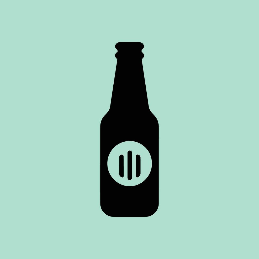 Symbol von Bier Flasche Blau Pastell- Hintergrund vektor