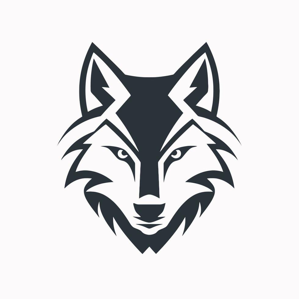Varg huvud logotyp vektor - djur- varumärke symbol