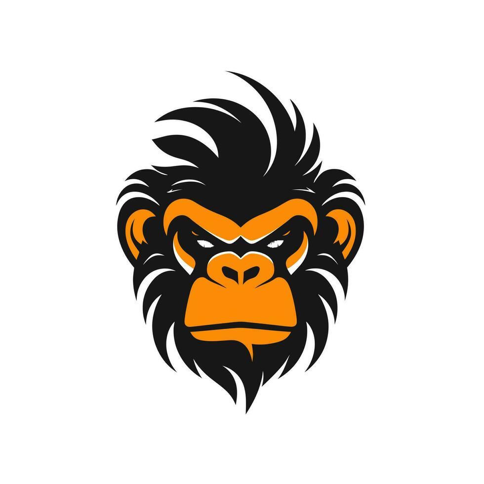 apa huvud logotyp vektor - gorilla varumärke symbol