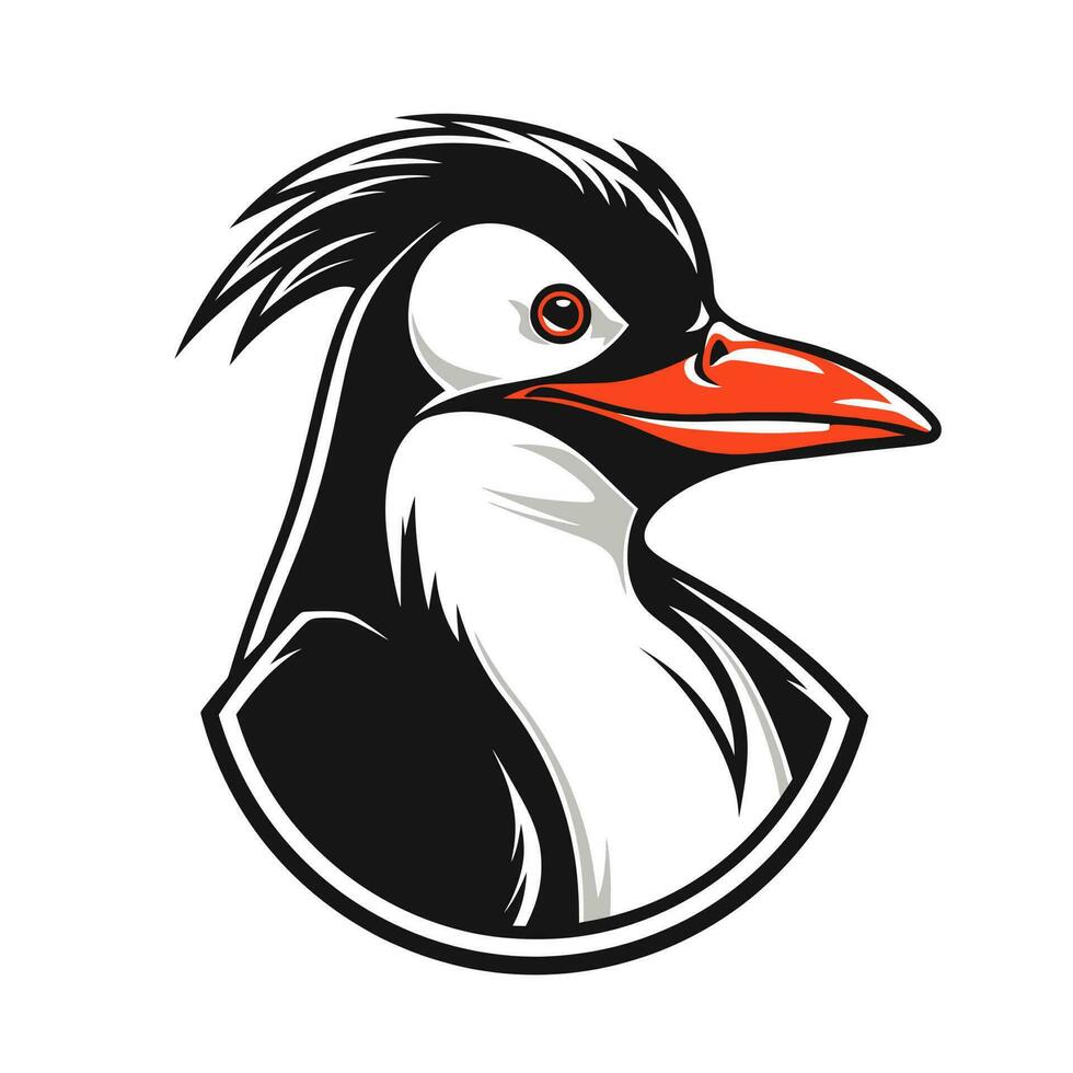 pingvin huvud logotyp vektor - fågel varumärke symbol