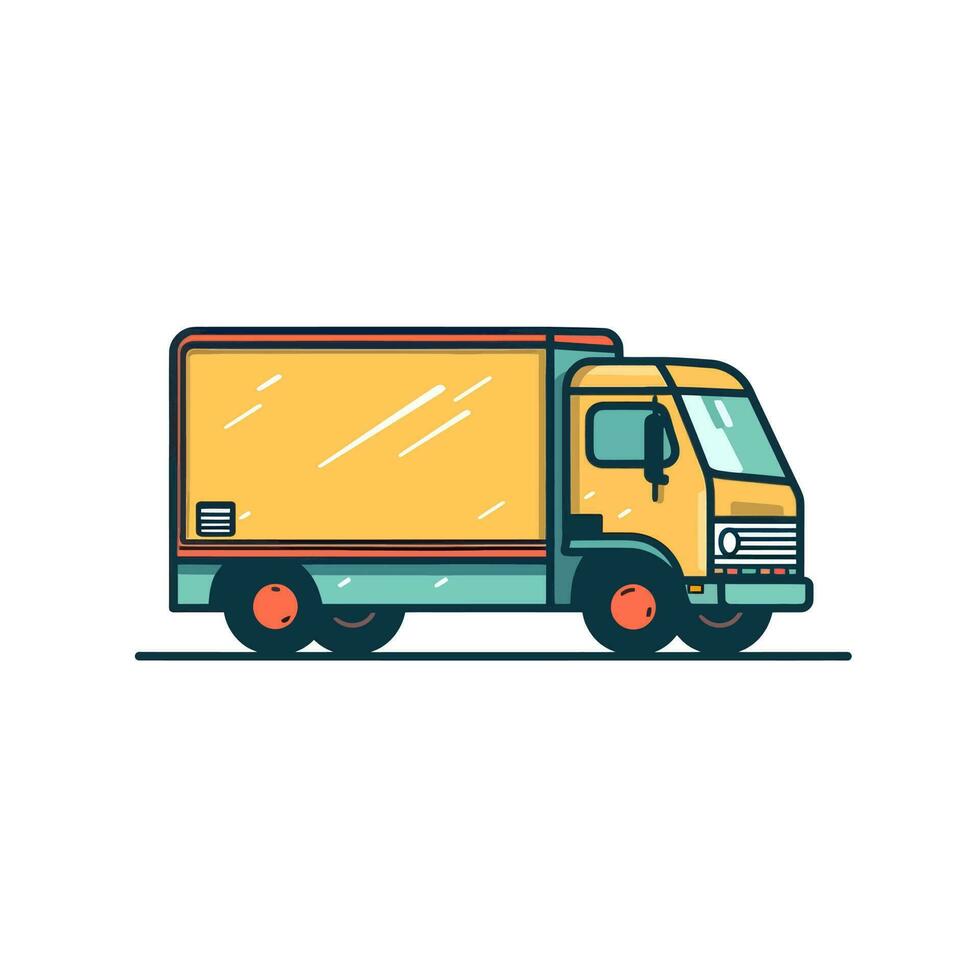 leverans lastbil. leverans service begrepp. vektor illustration.