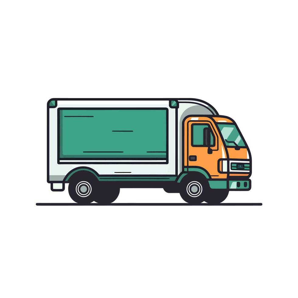 Lieferung LKW. Lieferung Bedienung Konzept. Vektor Illustration.