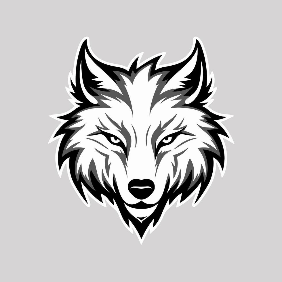 Varg huvud logotyp vektor - djur- varumärke symbol