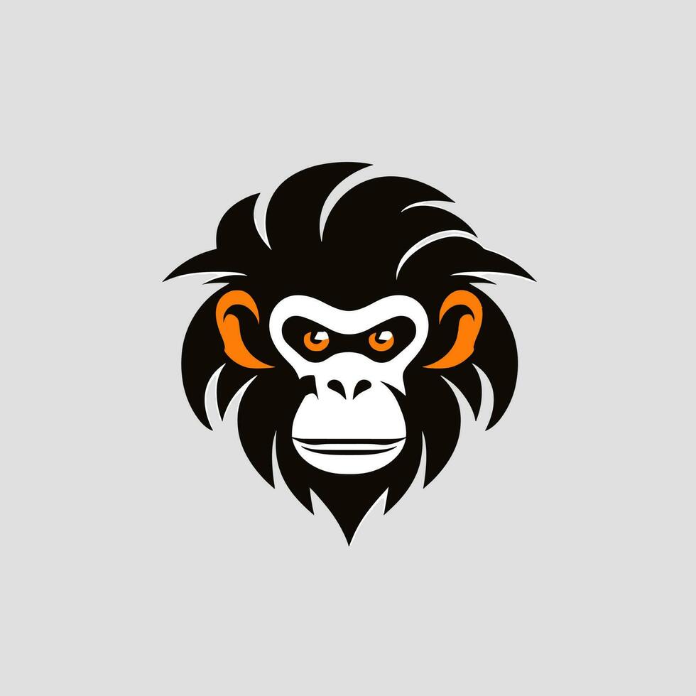 apa huvud logotyp vektor - gorilla varumärke symbol