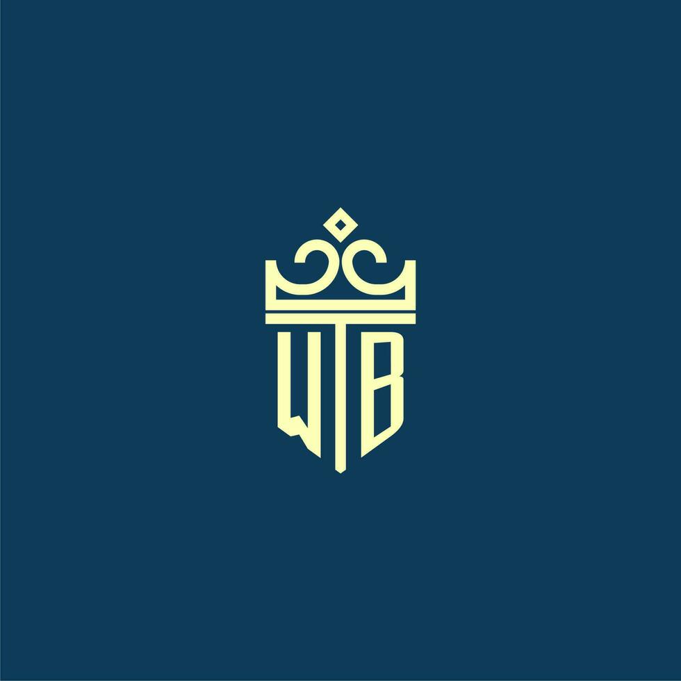 wb Initiale Monogramm Schild Logo Design zum Krone Vektor Bild