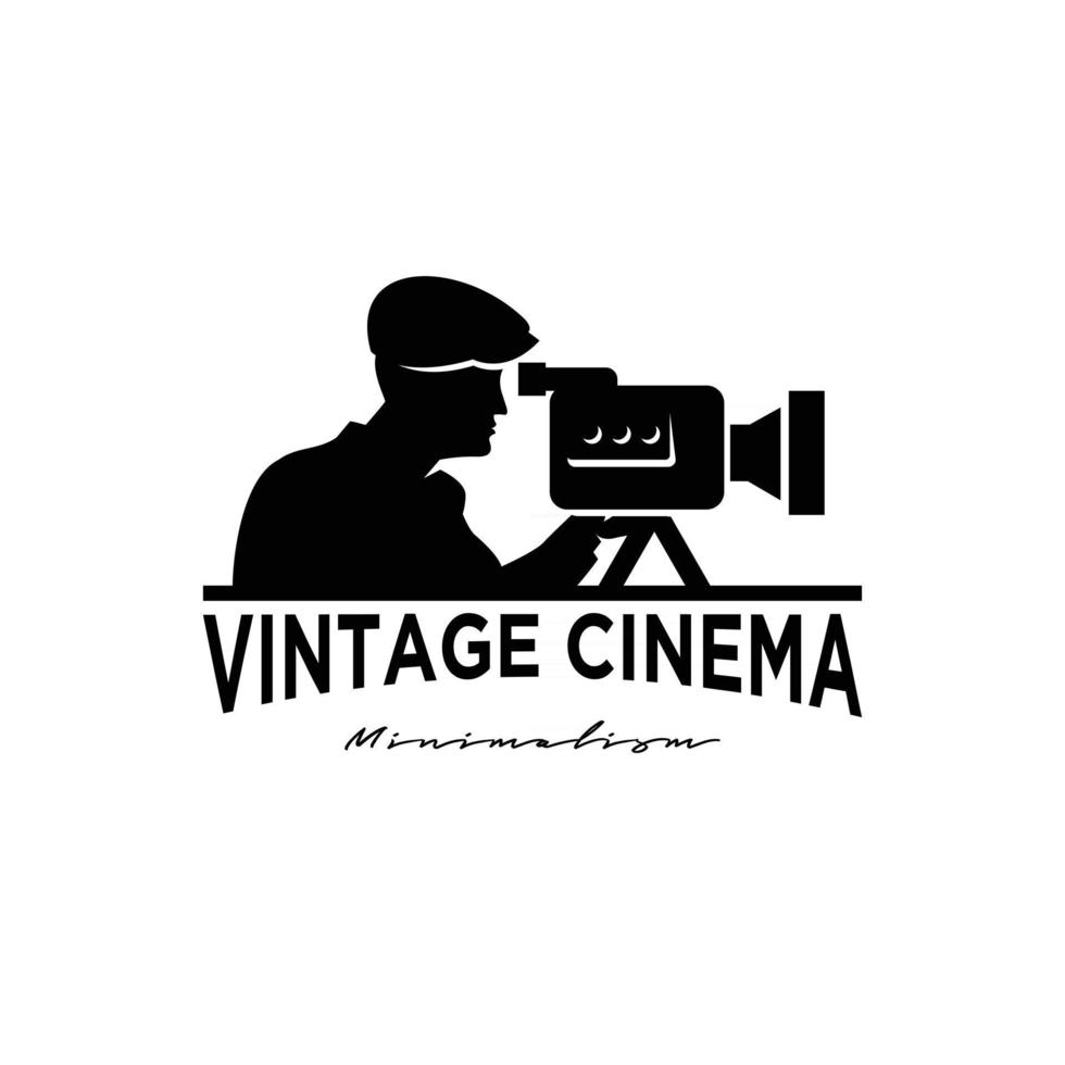 klassische Studio Film Filmproduktion Logo Design Vektor Icon Illustration