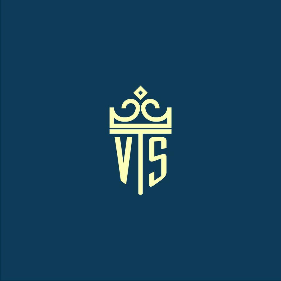 vs. Initiale Monogramm Schild Logo Design zum Krone Vektor Bild