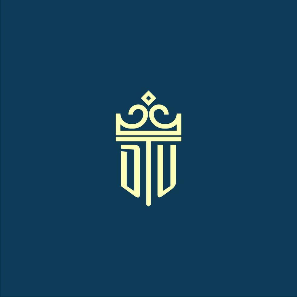 du Initiale Monogramm Schild Logo Design zum Krone Vektor Bild