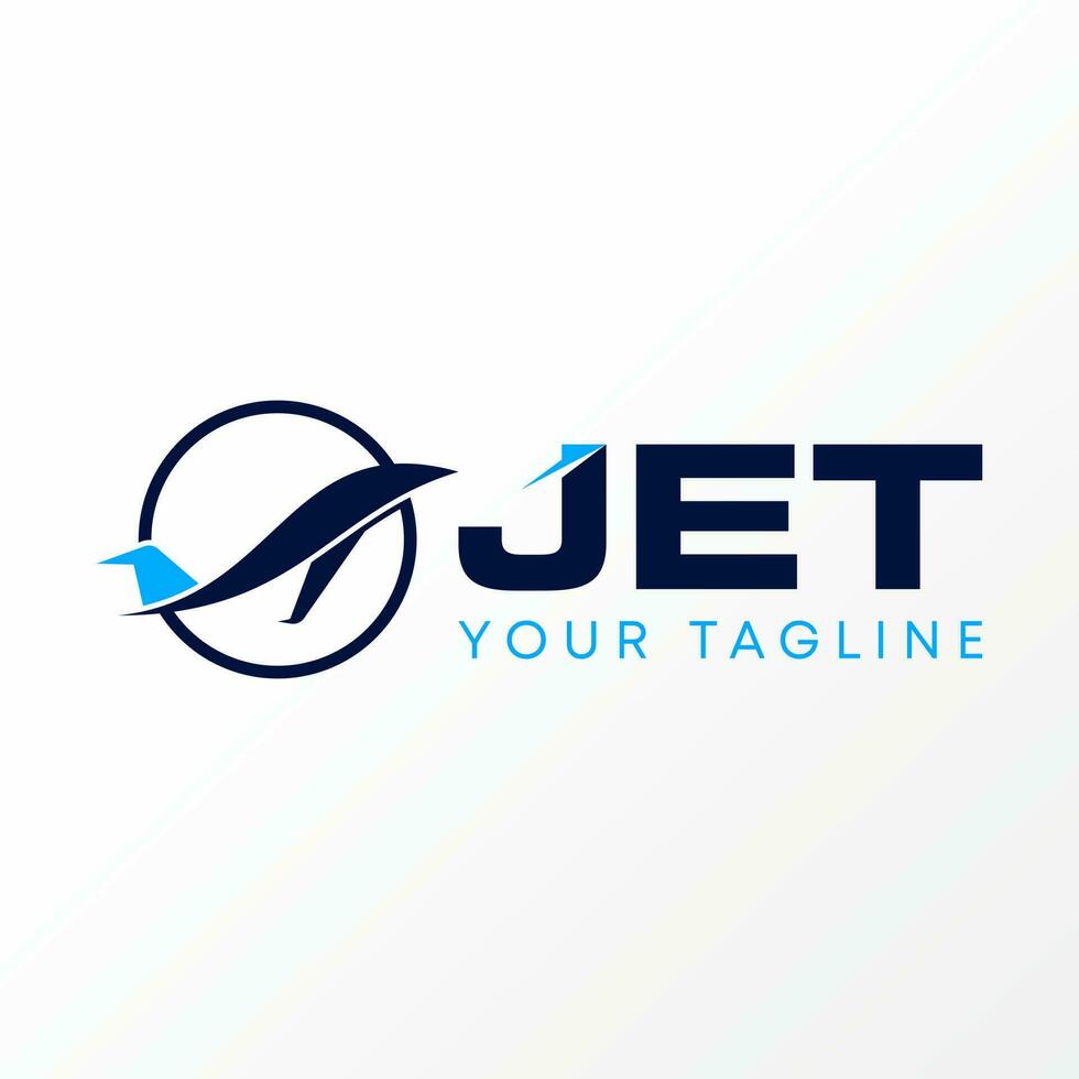 Logo Design Grafik Konzept kreativ abstrakt Prämie kostenlos Vektor Lager Flugzeug Jet schnell Flug mögen Wal Innerhalb Kreis Linie. verbunden zu Transport