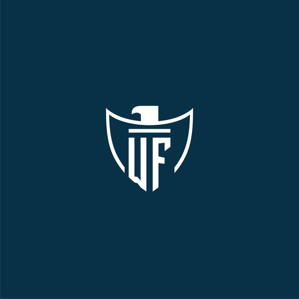 wf första monogram logotyp för skydda med Örn bild vektor design