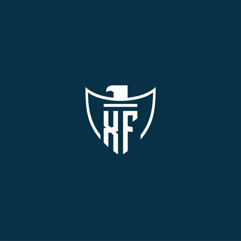xf första monogram logotyp för skydda med Örn bild vektor design