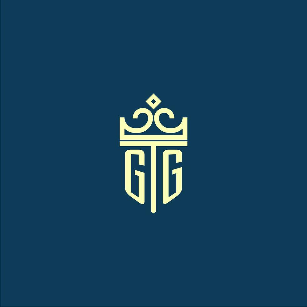 gg Initiale Monogramm Schild Logo Design zum Krone Vektor Bild