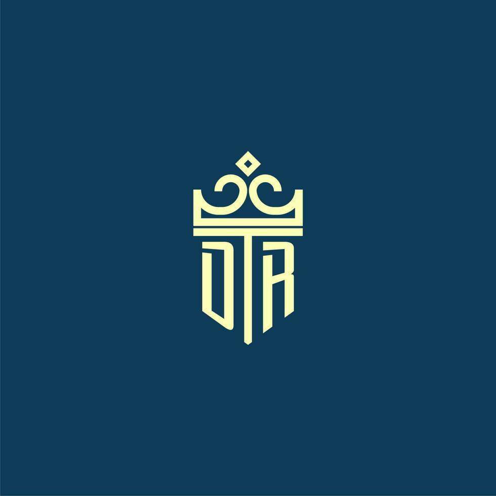 DR Initiale Monogramm Schild Logo Design zum Krone Vektor Bild