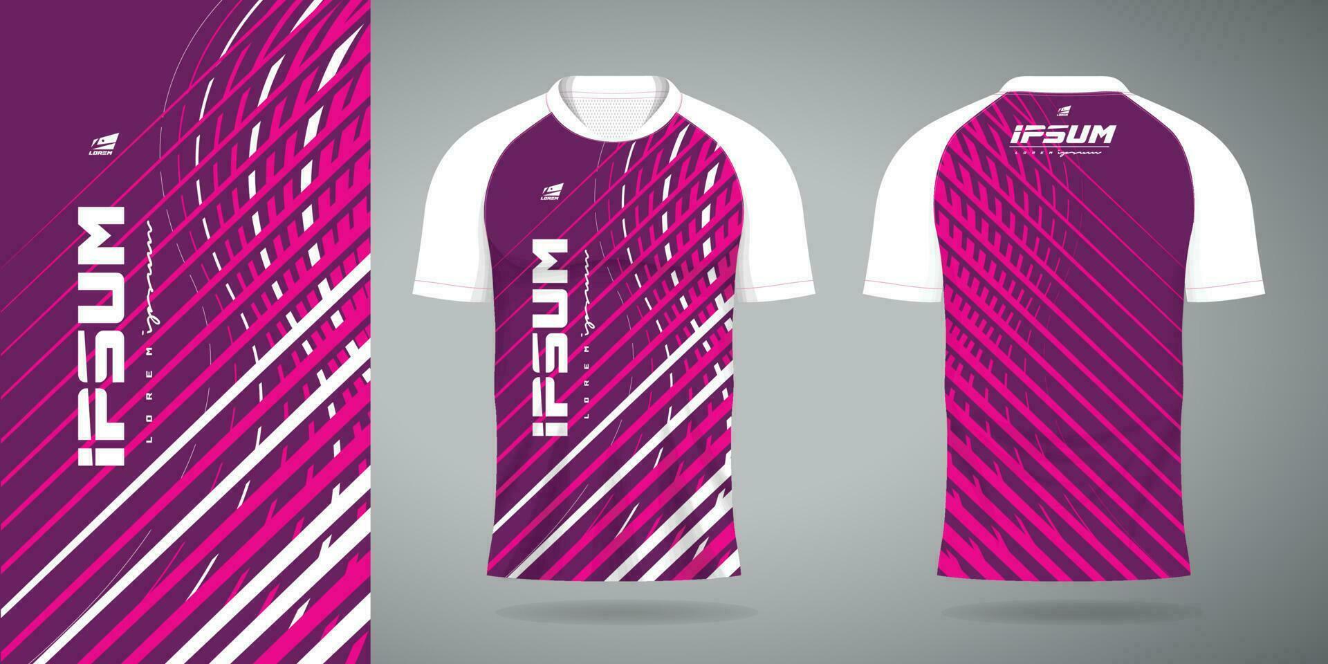 Rosa lila Jersey Sport Uniform Hemd Design Vorlage vektor