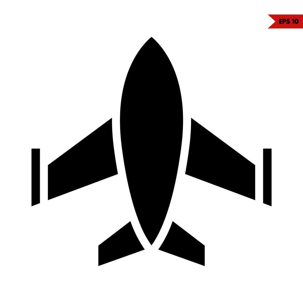 Flugzeug Glyphe Symbol vektor