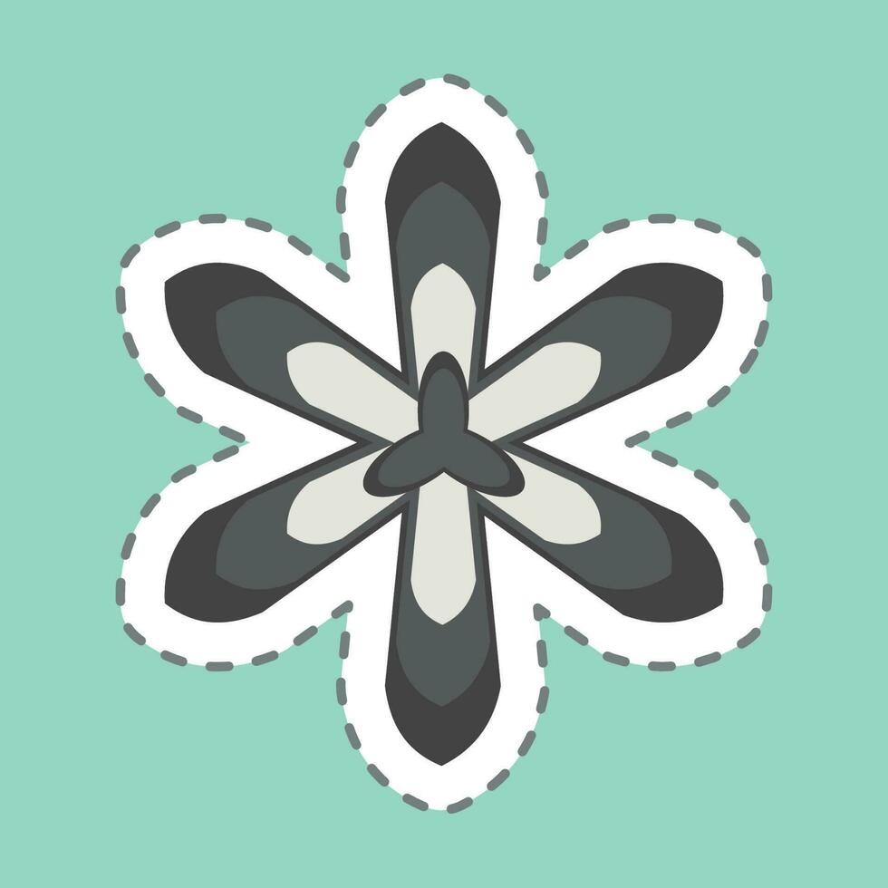 Aufkleber Linie Schnitt Safran. verbunden zu Blumen Symbol. einfach Design editierbar. einfach Illustration vektor