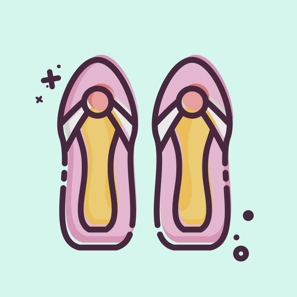 ikon sandaler. relaterad till hawaii symbol. mbe stil. enkel design redigerbar. vektor