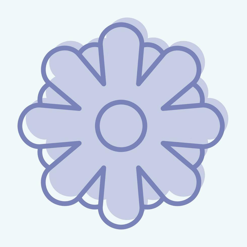 Symbol Aster. verbunden zu Blumen Symbol. zwei Ton Stil. einfach Design editierbar. einfach Illustration vektor